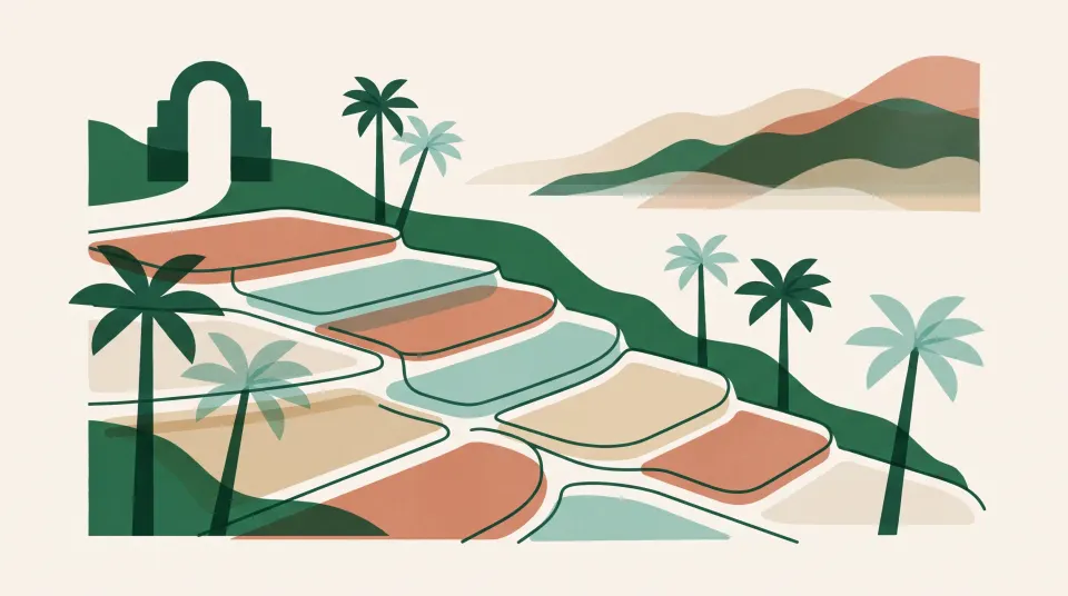 Illustration evoking Denpasar (Bali)